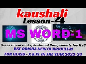 Kaushali(LESSON - 4)@ Assessment on Aspirational Components for Class-IX & X.