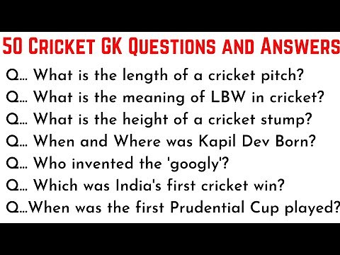 50 Cricket GK Quiz Questions and Answers | Cricket GK Quiz | Sports GK | Sports Gk in English