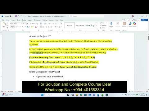 Excel 2021 In Practice - Ch 1 Advanced Project 1-7 | Excel 2021 In Practice Ch1 Advanced Project 1-7