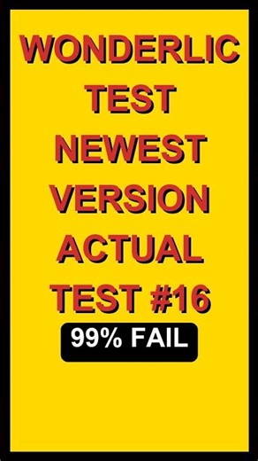 WONDERLIC TEST NEWEST VERSION ACTUAL TEST #16