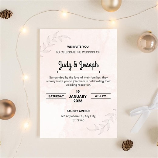 Editable Wedding Ceremony Invitation Template | Marriage Celebration Invitation Card | Instant Download - Etsy Canada