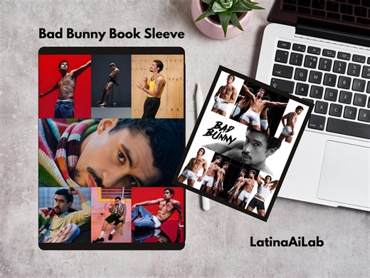 Bad Bunny Book Sleeve | Padded Polyester Book Protector (9.5x12 Inches) - Etsy