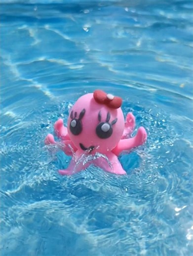 Cute Pink Octopus Swimming 🐙💖