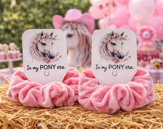 Pony Birthday Party Favors for Girls, Horse Party Scrunchie, Western Cowgirl Birthday Favor - Etsy