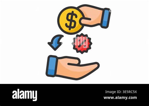 hand with money dollar icon vector isolated on white background for your web and mobile app design, money money logo concept Stock Video Footage - Alamy