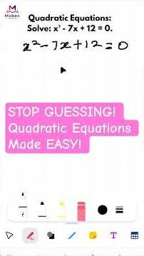 Solve Any Quadratic Equation by Factorisation in Minutes! | Easy Maths Tutorial
