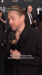 Charlie Hunnam made sure that accent was perfect 😂 #LiveFromE #CriticsChoice #awardsseason | E! Entertainment