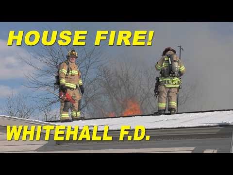 Whitehall F.D. battles house fire in mobile home