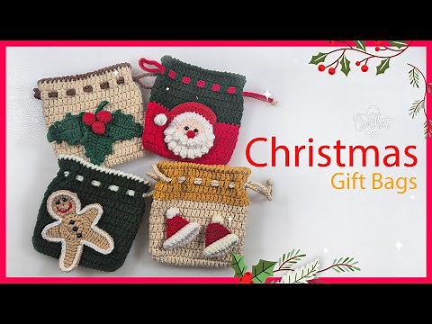 🧶Cómo tejer Mini Bolsas Navideñas a Crochet 🎄 | Tutorial Paso a Paso Fácil