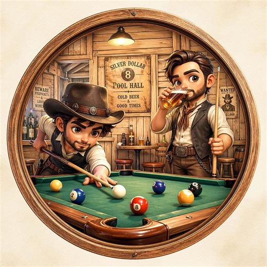 Father's Day Gift, Pool Hall Sign, Cowboy Billiards Wall Decor, Man Cave Bar Sign, Western Pool Room Decor, Gift for Pool Player - Etsy