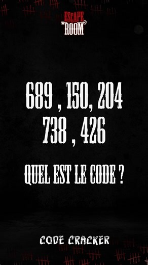 Indices donnés 🔍… peux-tu trouver le code avant les autres ? Vous trouverez la réponse en story en quelques jours ! #codecracker #escaperoom #code #escaperoomtunisia | Escape Room Tunisia