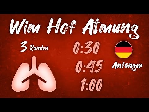 Geführte Wim Hof Atemtechnik 3 Runden (0:30 - 0:45 - 1:00) Anfänger Leicht Deutsch