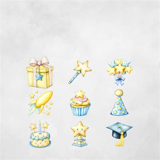 Gold Star Celebration Clipart Pack for Commercial Use, Cute Star PNG, Birthday Clipart, Yellow Star Png, Watercolor Stars, DIGITAL DOWNLOAD - Etsy