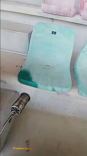 Restoring UV-Faded Plastic Stadium Seats Using High-Heat Flame Rejuvenation