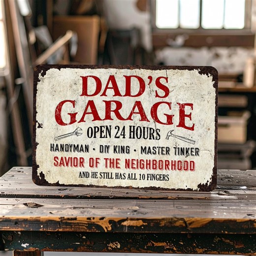 Rustic Garage or Workshop Sign All Metal With Vintage Rusty Design - Etsy