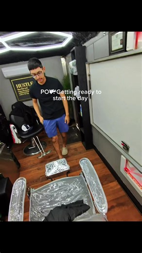 First Client of the Day: Barber Reflection