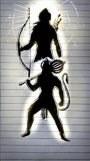 How to Draw Lord Ram and Hanuman 🏹 | Easy Step-by-Step Drawing Tutorial #shorts #viral