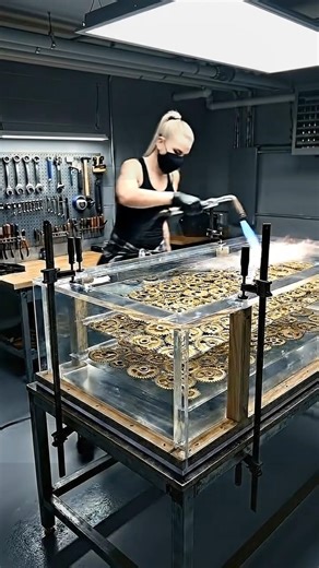 Incredible "Floating Gears" Coffee Table ⚙️✨