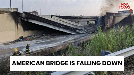 Part of bridge collapses in US' Philadelphia