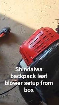 Shindaiwa backpack leaf blower setup from box