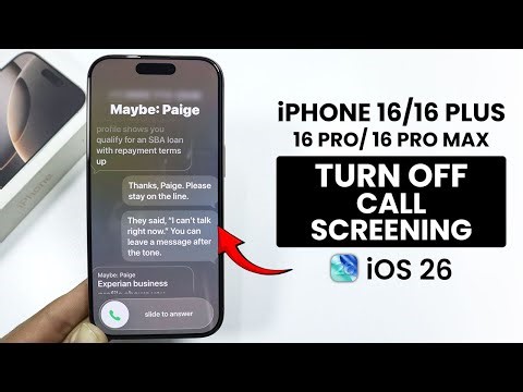 iOS 26 - Turn OFF Call Screening on iPhone 16 / Pro Max