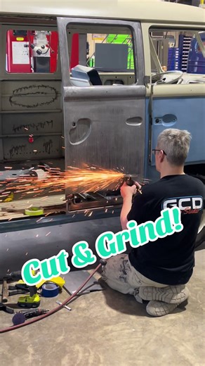 Let’s go! The VW Bus is getting started at the shop.