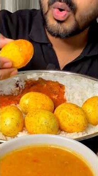 Is This The Best Spicy Egg Curry? ASMR Eating 🍛 #indianfood#eating#shorts