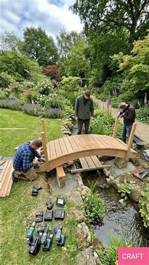 Building a small bridge in a garden #building