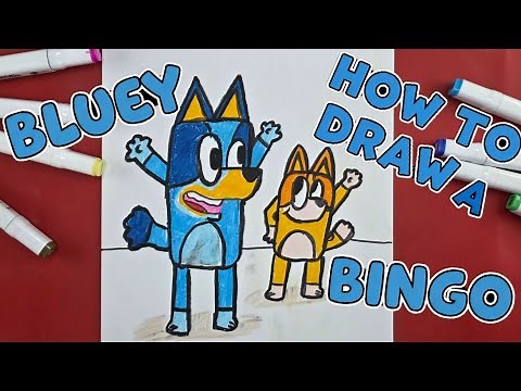 How to Draw Bluey and Bingo Step by Step | Easy Drawing for Kids