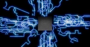 Shining Blue AI Processor Chip Animation