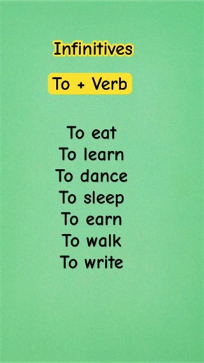 Infinitives #english #languagelearning