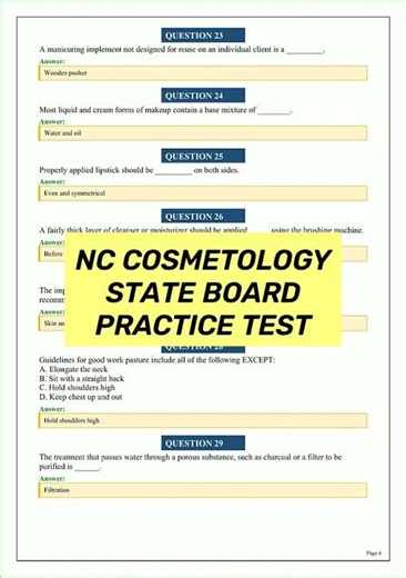 NC Cosmetology State Board Practice Test 2026 | 100 Exam Questions & Answers for License Prep