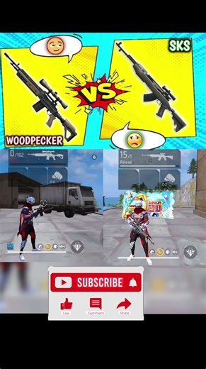 woodpecker vs sks testing I hope sabhi subscribe karanga support guys #ffshorts