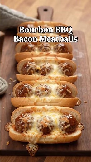 Bourbon BBQ Bacon Meatball Subs | Quick & Easy Game Day Recipe