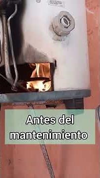 Calentador Rheem antes y después de un mantenimiento correctivo