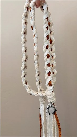 Braiding a Handfasting Cord with Cognac Suede & Eyelet Lace