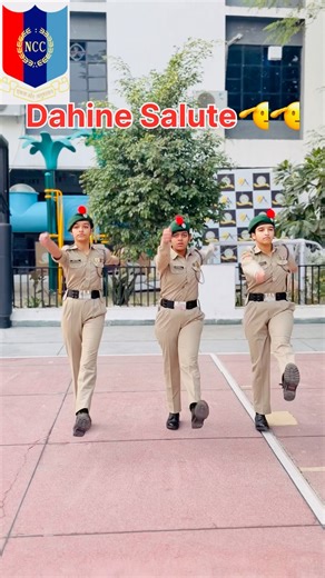 Dahine Salute Demo | Ncc Girl Cadet 🇮🇳👍 #ncc #shorts #trending #army