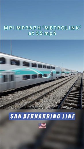 MPI MP36PH at 55 mph #trainsimworld #shorts #usarailway #metrolinktrains #trainspotting