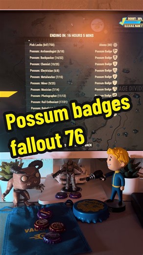 Possum badges in fallout 76 #fallout #game #grind