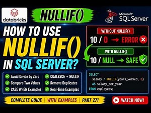 22. NULLIF() Function in SQL Server | #sqlserver PART 22