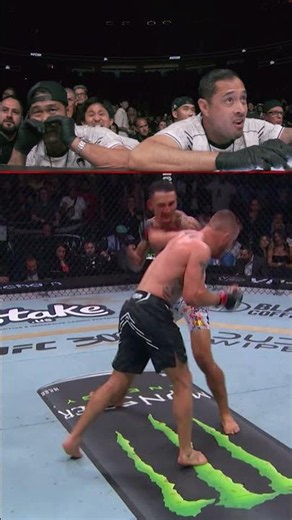 Max Holloway's Teams Reaction To His Iconic KO Over Gaethje 😱 #ufc329