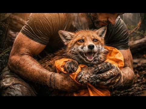 A Baby Fox Was Found Drowning in the Mud… One Person Stopped