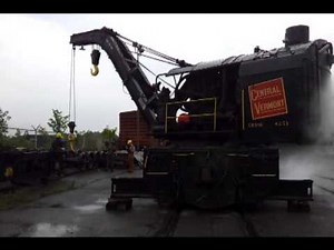 steam powered rail crane last time in action