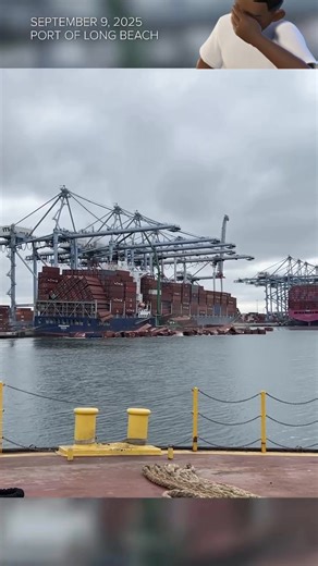Container Collapse at Port of Long Beach New footage shows the dramatic moment when nearly an entire stack of shipping containers toppled off the cargo ship Mississippi and plunged into the water while docked at Pier G Tuesday morning. Over 60 containers fell into the harbor—some even landing on a nearby pollution-control vessel. Thankfully, no injuries were reported. The ship had just arrived from Shenzhen, China, and the incident occurred just before 9 a.m. The cause is still under investigati