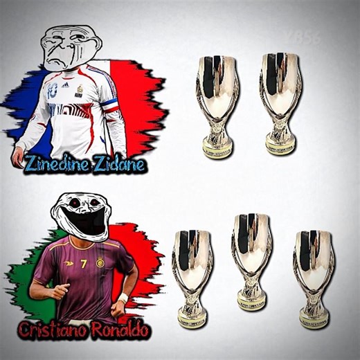 ZIDANE Vs RONALDO #football #trophy #shorts