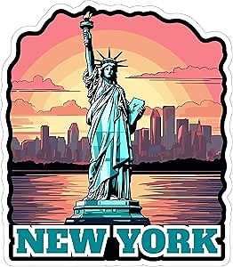 Statue of Liberty New York Sticker 4 Inch - Waterproof Vinyl Decal for Laptop Water Bottle Car Tumbler - Durable Aesthetic Long-Lasting Stickers for Adults ID44990