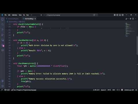 الدرس 75 Error Handling in C Programming Language