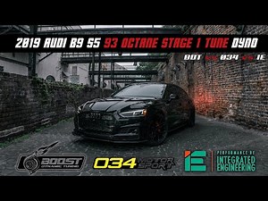 Audi B9 S5 3.0t ~ 93 Octane Stage 1 Tune Dyno Log ~ BDT vs 034 vs IE