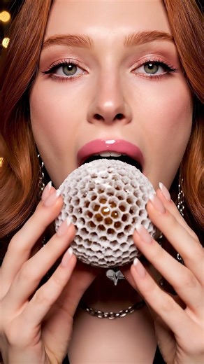 Oddly Satisfying FROZEN HONEY Bite! ❄️🍯 (ASMR)