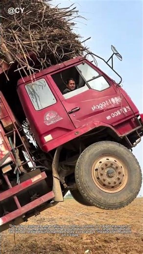 "Truck Headstand?! 🌾 Smart Trick to Fix Heavy Loads (No Crane Needed!)"